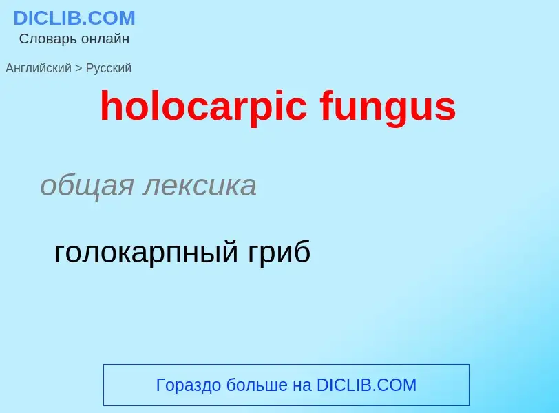 Μετάφραση του &#39holocarpic fungus&#39 σε Ρωσικά