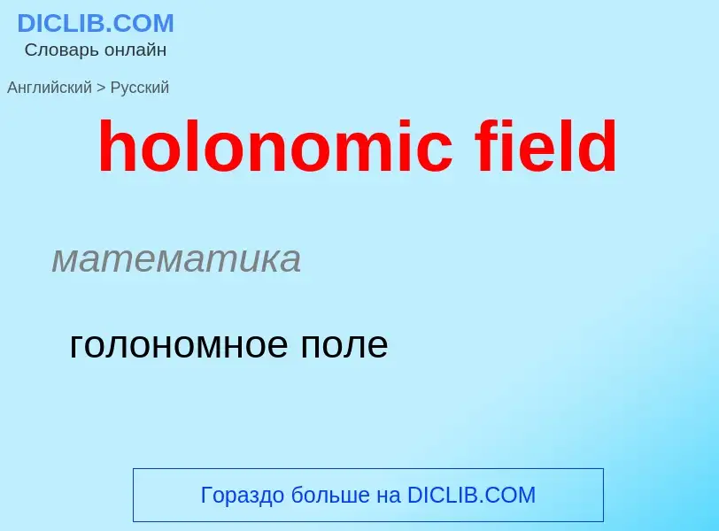 Как переводится holonomic field на Русский язык