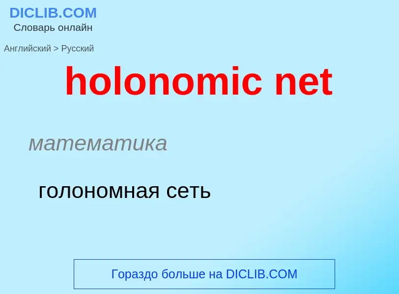 What is the Russian for holonomic net? Translation of &#39holonomic net&#39 to Russian