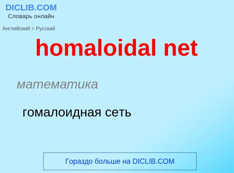 What is the Russian for homaloidal net? Translation of &#39homaloidal net&#39 to Russian