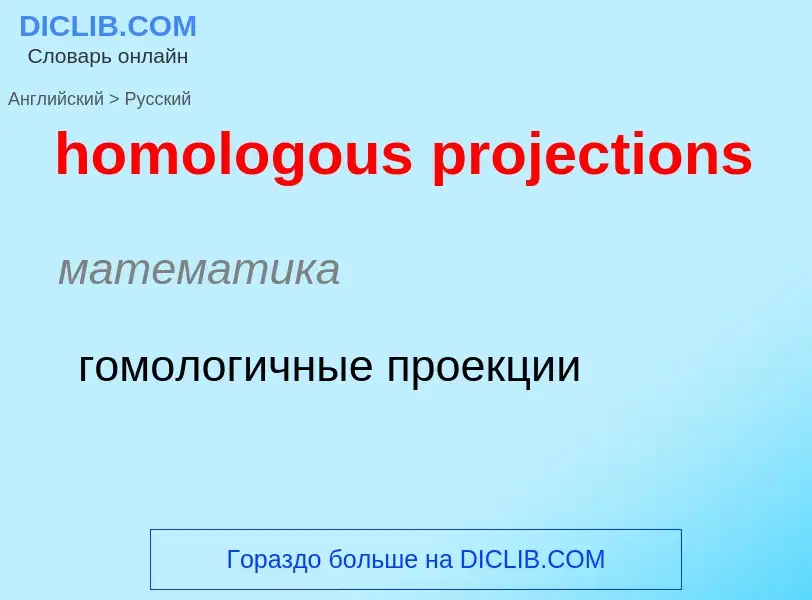 What is the Russian for homologous projections? Translation of &#39homologous projections&#39 to Rus