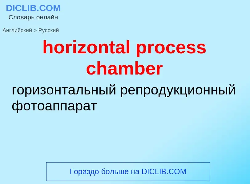 Как переводится horizontal process chamber на Русский язык