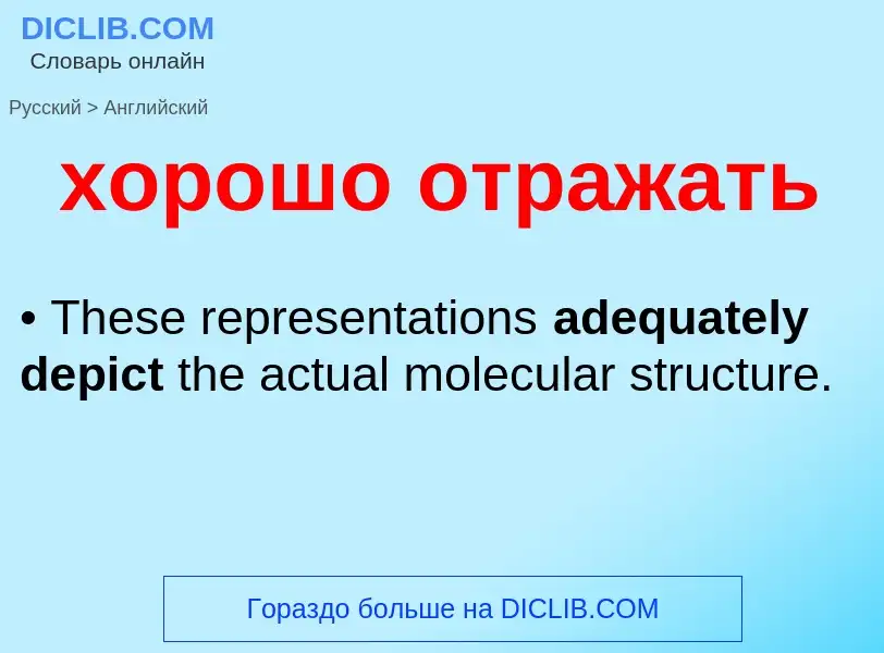 What is the إنجليزي for хорошо отражать? Translation of &#39хорошо отражать&#39 to إنجليزي