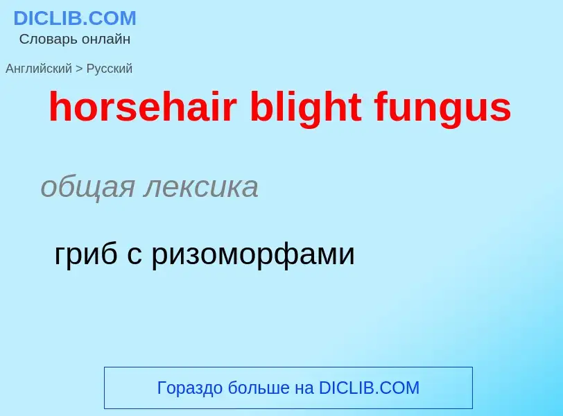 Μετάφραση του &#39horsehair blight fungus&#39 σε Ρωσικά