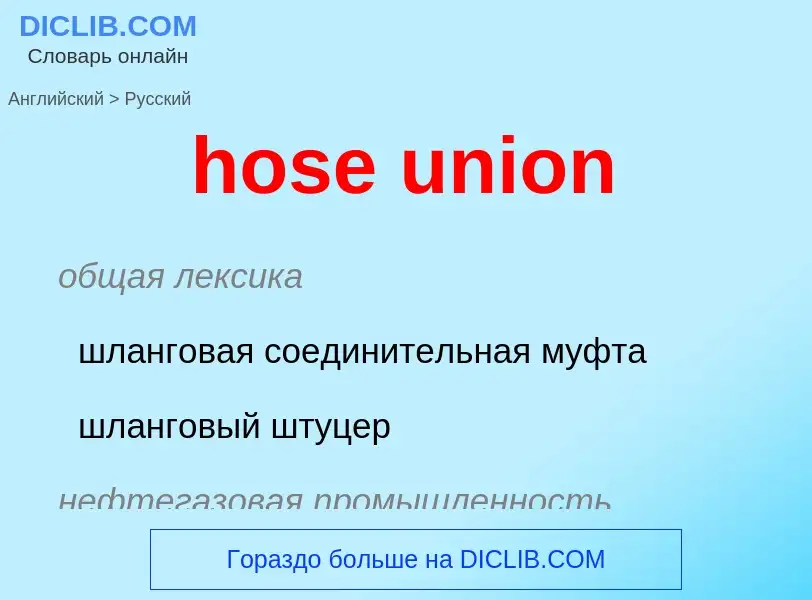 Как переводится hose union на Русский язык