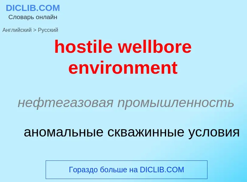 Как переводится hostile wellbore environment на Русский язык