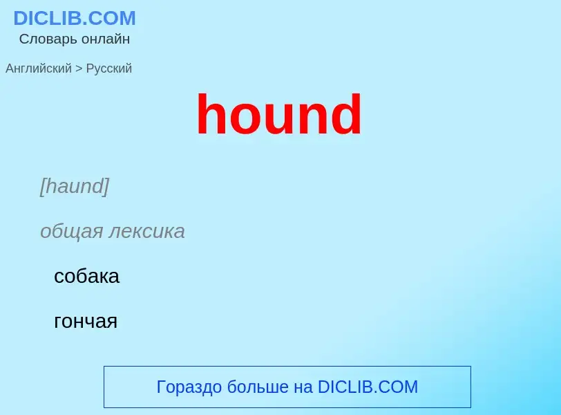 What is the Russian for hound? Translation of &#39hound&#39 to Russian