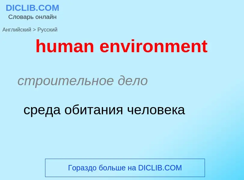 Как переводится human environment на Русский язык