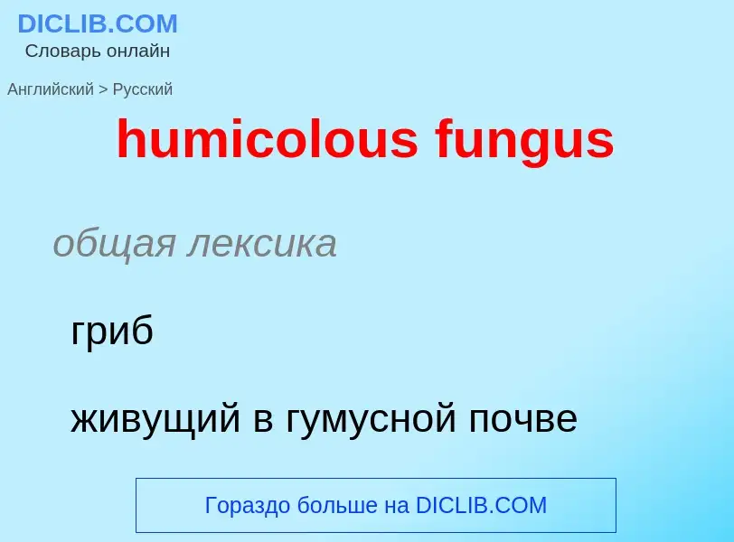 Μετάφραση του &#39humicolous fungus&#39 σε Ρωσικά