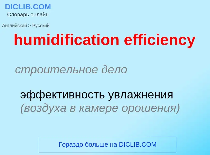 What is the Russian for humidification efficiency? Translation of &#39humidification efficiency&#39 