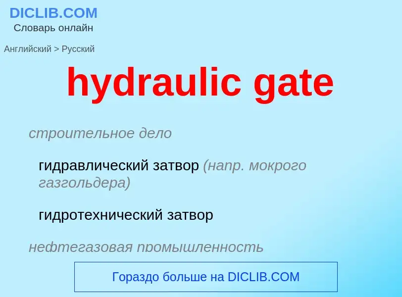 Vertaling van &#39hydraulic gate&#39 naar Russisch