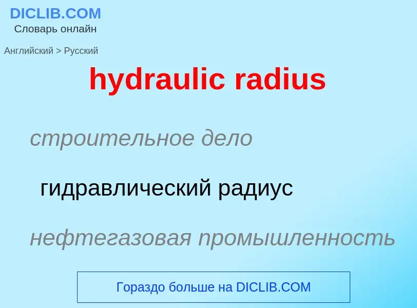 Как переводится hydraulic radius на Русский язык