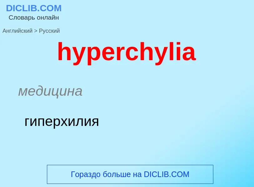 Übersetzung von &#39hyperchylia&#39 in Russisch