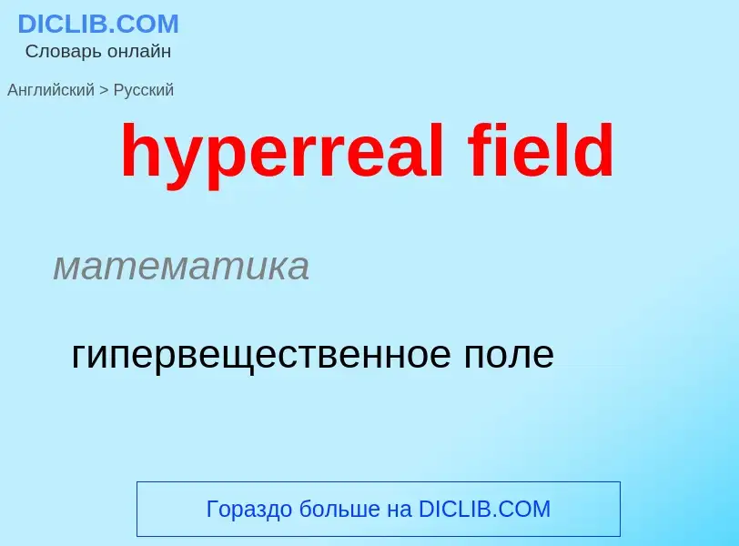 Übersetzung von &#39hyperreal field&#39 in Russisch