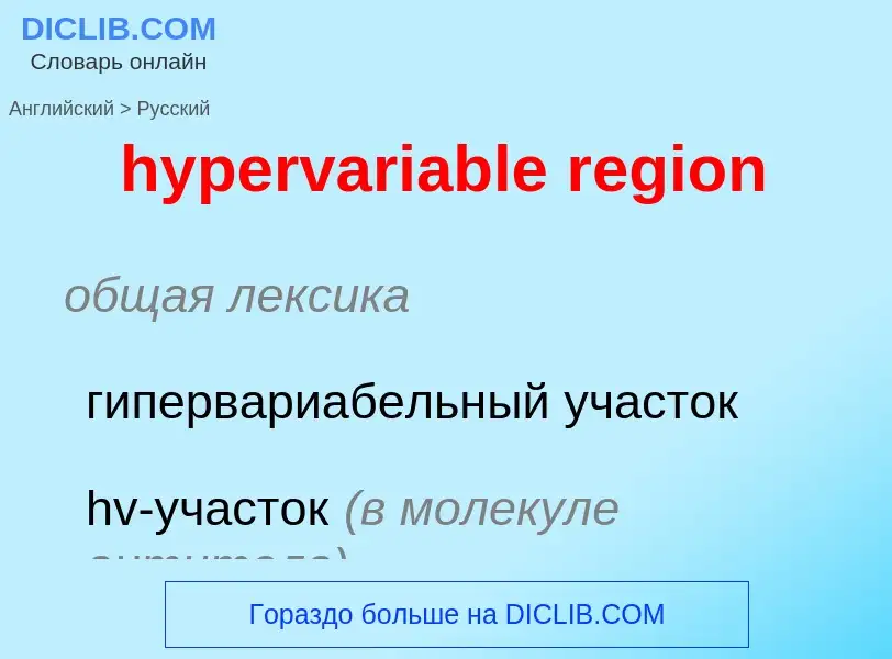 Как переводится hypervariable region на Русский язык