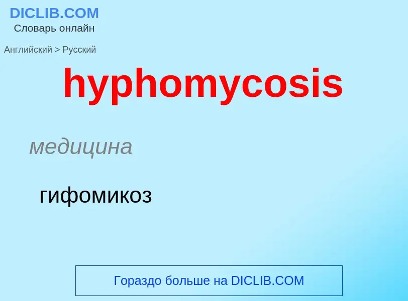 Übersetzung von &#39hyphomycosis&#39 in Russisch