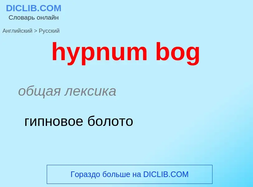 Übersetzung von &#39hypnum bog&#39 in Russisch