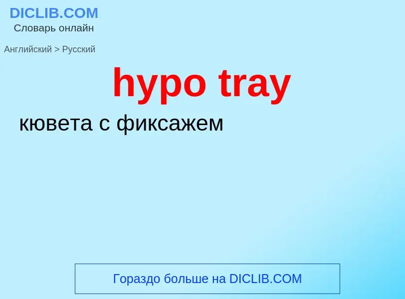 Übersetzung von &#39hypo tray&#39 in Russisch