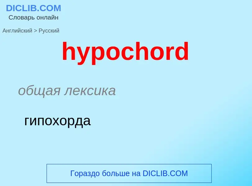 Как переводится hypochord на Русский язык