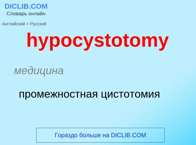 Übersetzung von &#39hypocystotomy&#39 in Russisch