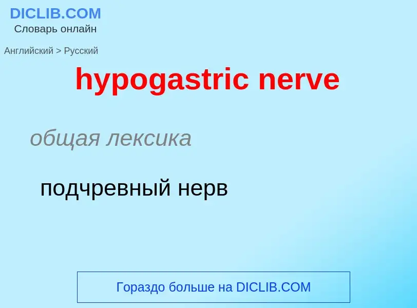 Μετάφραση του &#39hypogastric nerve&#39 σε Ρωσικά