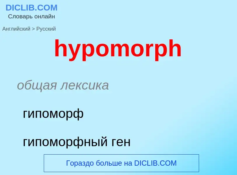 ¿Cómo se dice hypomorph en Ruso? Traducción de &#39hypomorph&#39 al Ruso