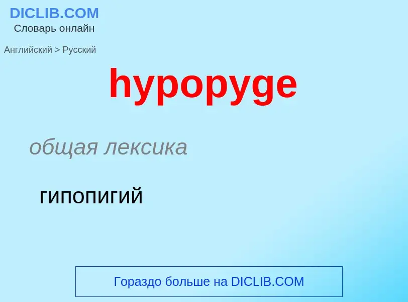 What is the الروسية for hypopyge? Translation of &#39hypopyge&#39 to الروسية