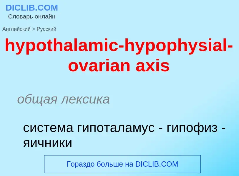 ¿Cómo se dice hypothalamic-hypophysial-ovarian axis en Ruso? Traducción de &#39hypothalamic-hypophys