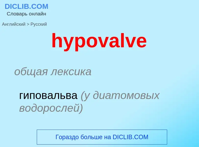 ¿Cómo se dice hypovalve en Ruso? Traducción de &#39hypovalve&#39 al Ruso