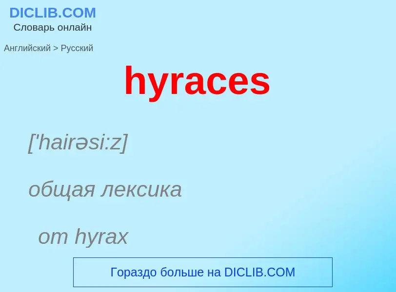 Как переводится hyraces на Русский язык