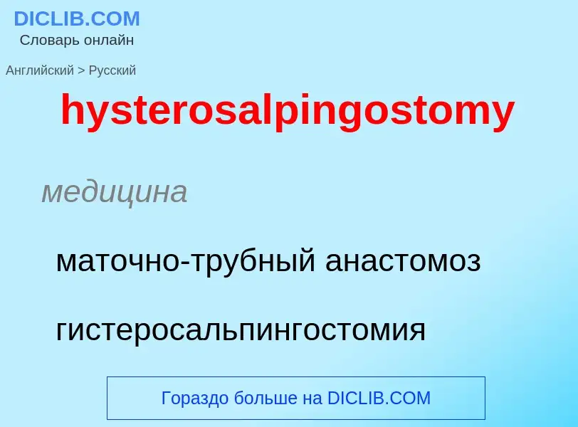 Traduzione di &#39hysterosalpingostomy&#39 in Russo