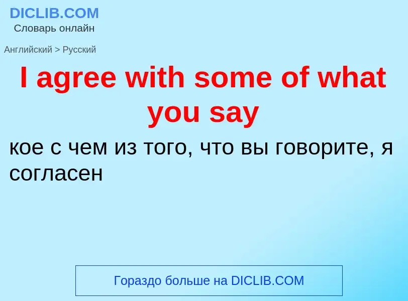 Μετάφραση του &#39I agree with some of what you say&#39 σε Ρωσικά