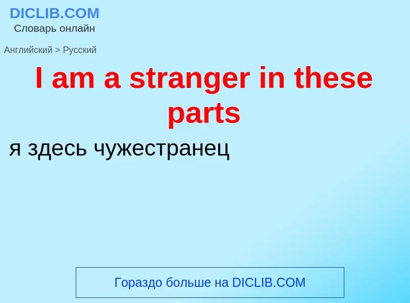 Vertaling van &#39I am a stranger in these parts&#39 naar Russisch