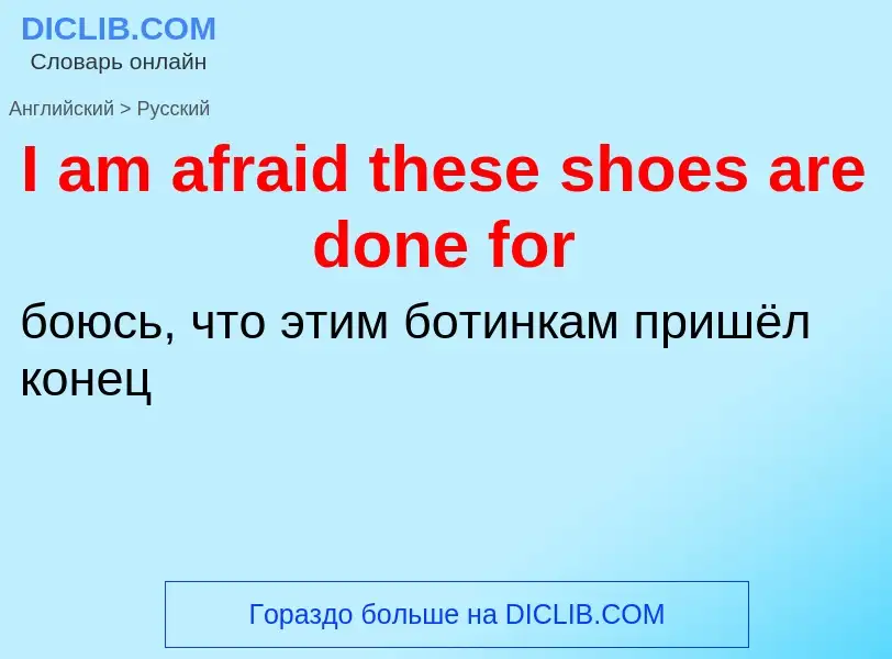 Vertaling van &#39I am afraid these shoes are done for&#39 naar Russisch