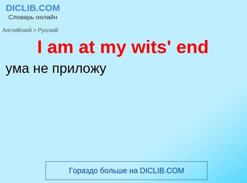 Vertaling van &#39I am at my wits' end&#39 naar Russisch