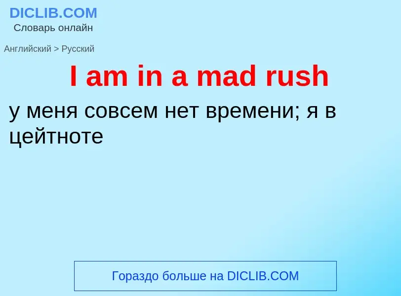 Vertaling van &#39I am in a mad rush&#39 naar Russisch