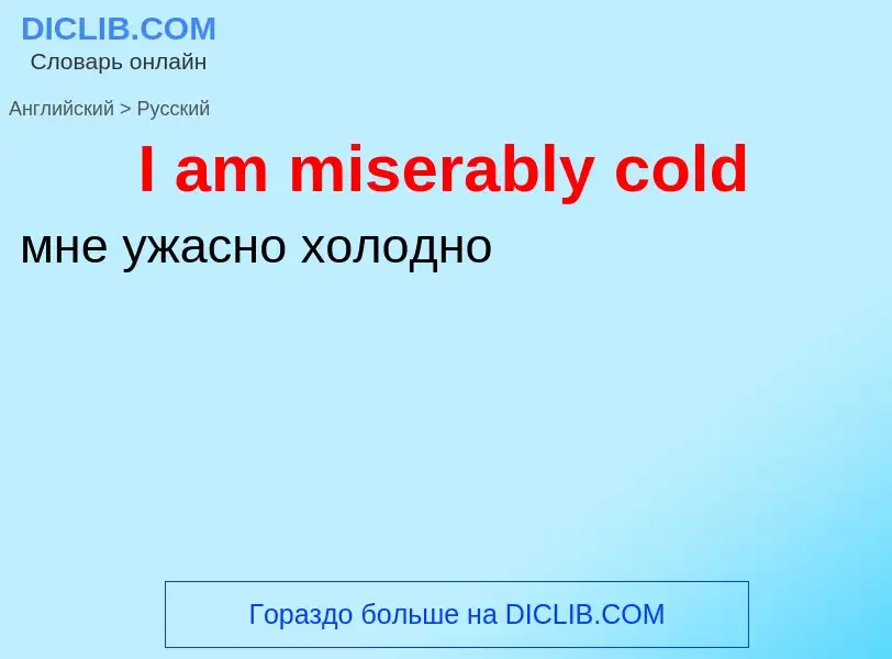 Vertaling van &#39I am miserably cold&#39 naar Russisch