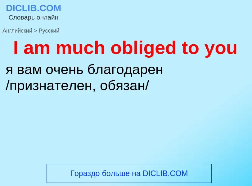 Vertaling van &#39I am much obliged to you&#39 naar Russisch