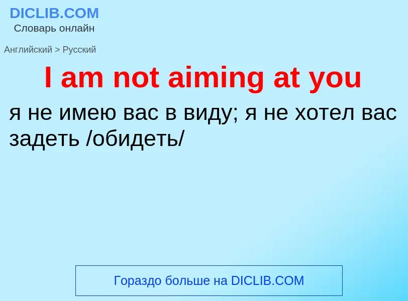 Vertaling van &#39I am not aiming at you&#39 naar Russisch