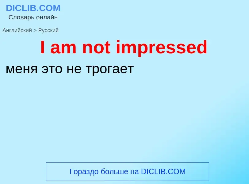 Vertaling van &#39I am not impressed&#39 naar Russisch