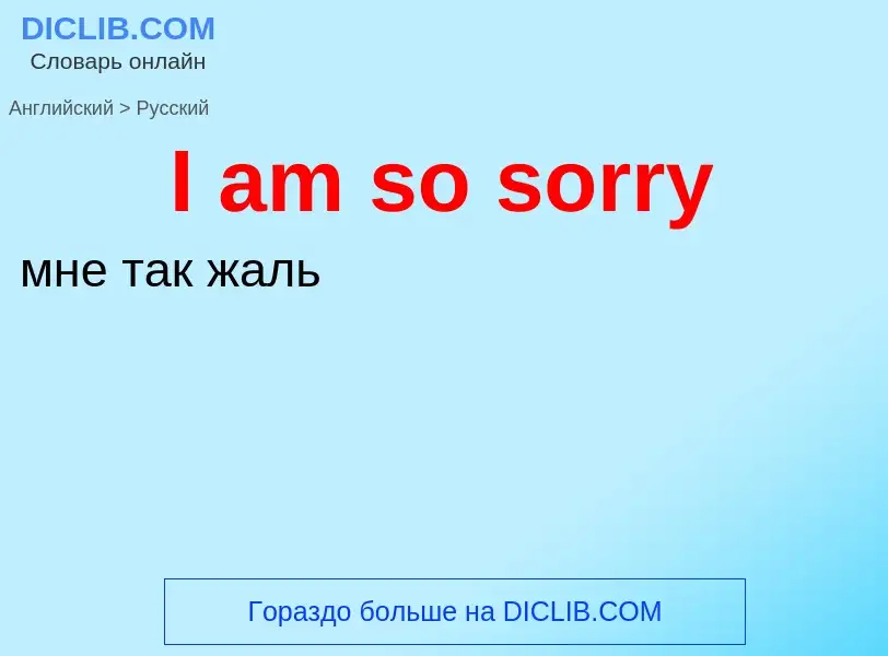 Vertaling van &#39I am so sorry&#39 naar Russisch