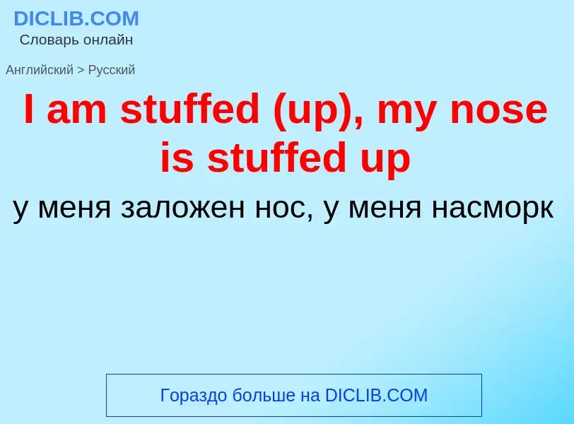 Μετάφραση του &#39I am stuffed (up), my nose is stuffed up&#39 σε Ρωσικά