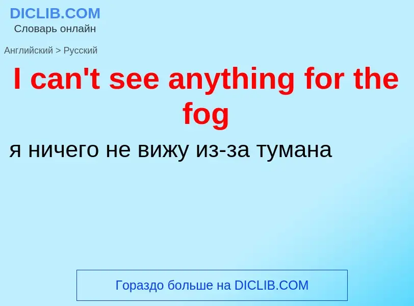 ¿Cómo se dice I can't see anything for the fog en Ruso? Traducción de &#39I can't see anything for t