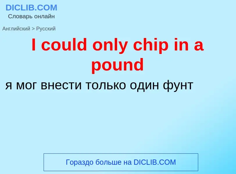 Как переводится I could only chip in a pound на Русский язык