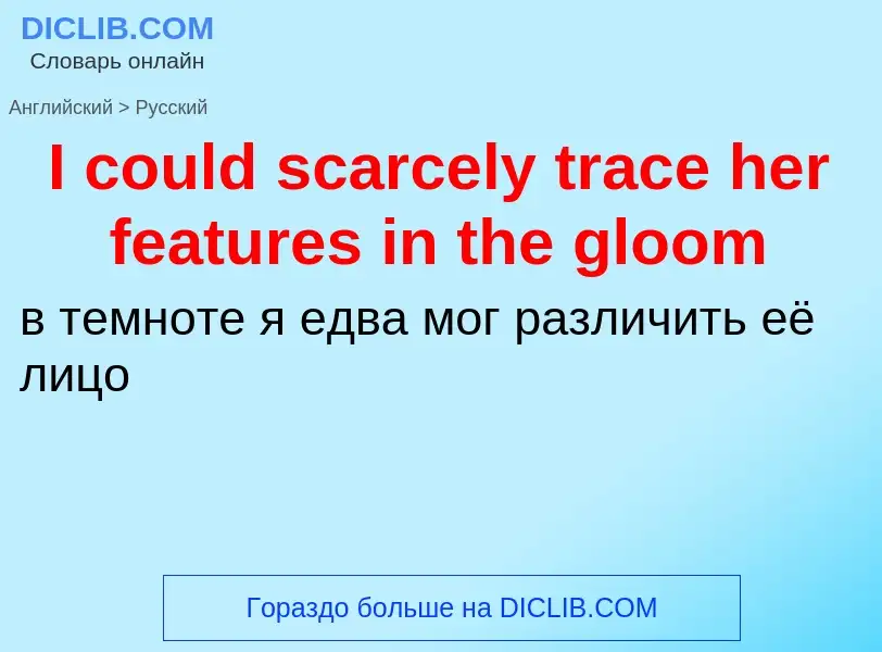 Как переводится I could scarcely trace her features in the gloom на Русский язык