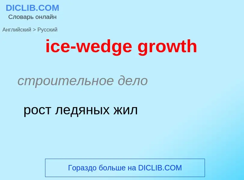 Как переводится ice-wedge growth на Русский язык