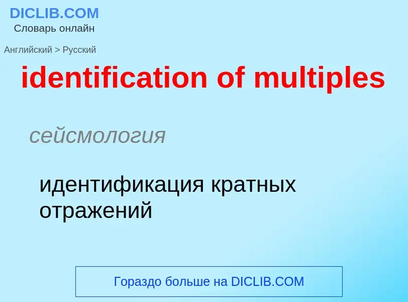 Vertaling van &#39identification of multiples&#39 naar Russisch