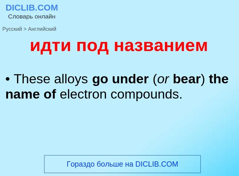 ¿Cómo se dice идти под названием en Inglés? Traducción de &#39идти под названием&#39 al Inglés