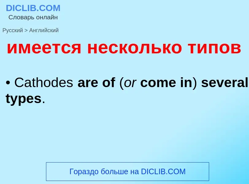 Как переводится имеется несколько типов на Английский язык