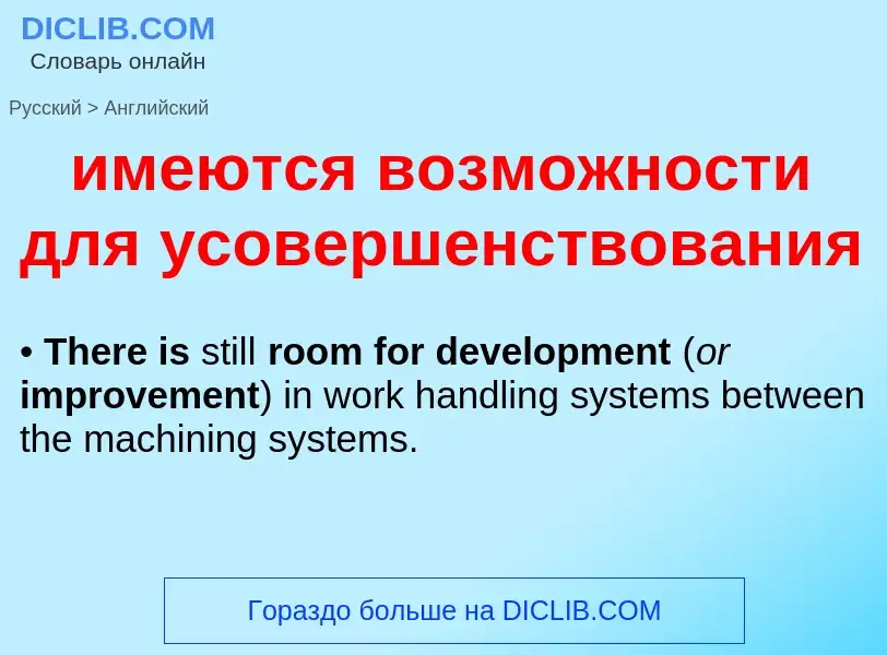 Como se diz имеются возможности для усовершенствования em Inglês? Tradução de &#39имеются возможност